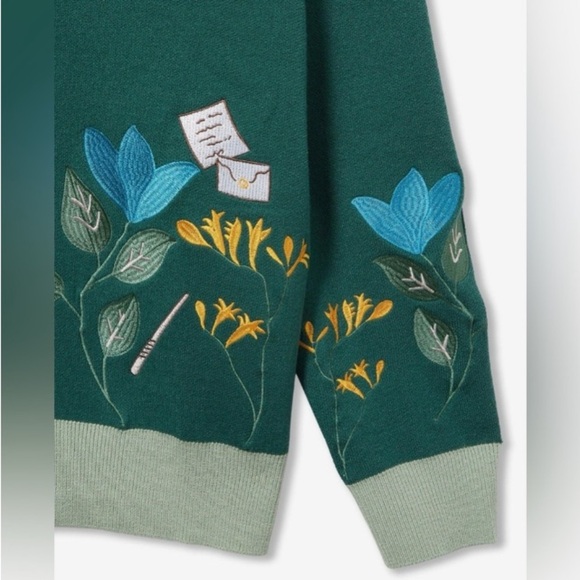 Box Lunch Harry Potter Dolby is free floral sweater cardigan jumper Sz M Fall - Picture 11 of 16